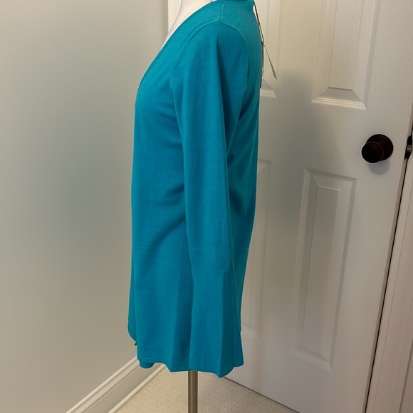 Minnie Rose Turquoise Open Cardigan Sweater - Picture 3 of 9
